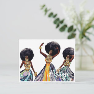 African Heritage Beautiful Women in Gold Jewellery Postcard