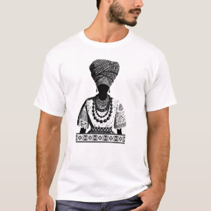 African Heritage Headwrap Silhouette T-Shirt