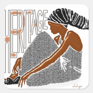 AFRICAN Heritage Square Sticker