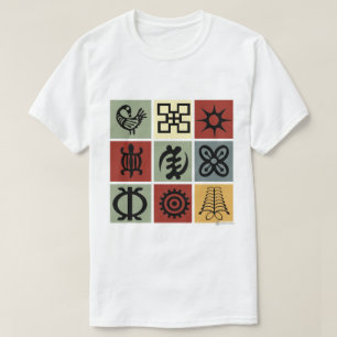 African Heritage Symbols "Adinkra" Print T-shirt 