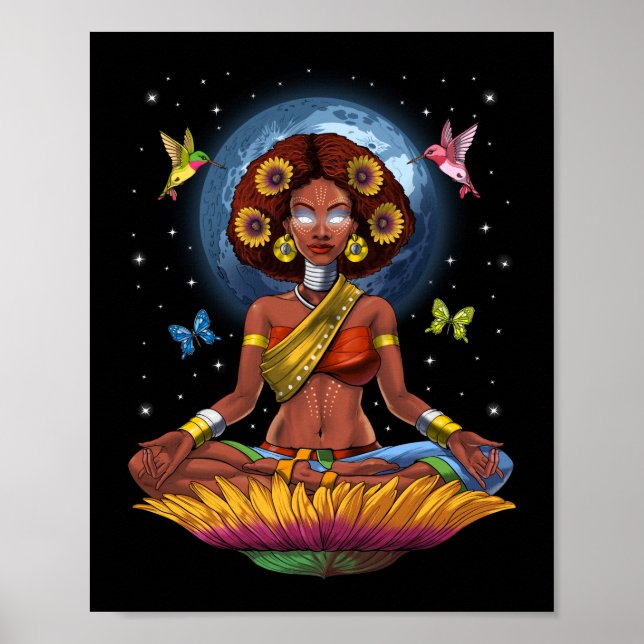 African Hippie Yoga Poster (Front)