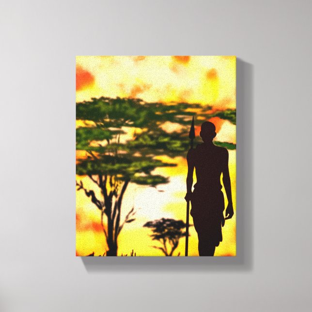 African Hunter Canvas Print (Front)