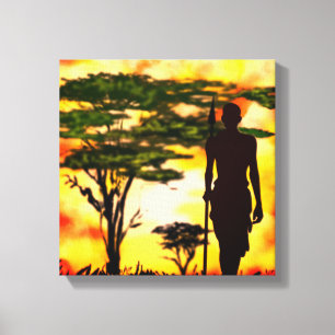 African Hunter Canvas Print