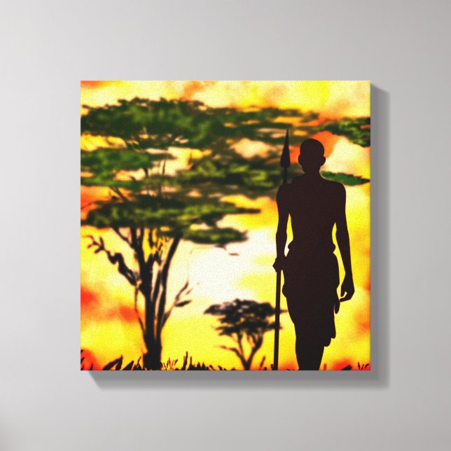 African Hunter Canvas Print (Front)
