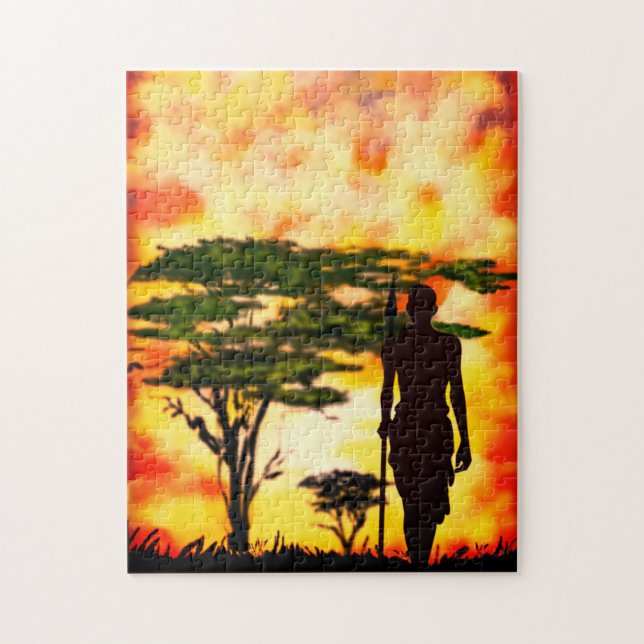 African Hunter with Spear Jigsaw Puzzle (Vertical)