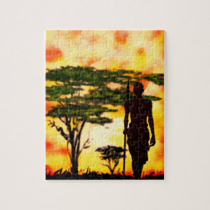 African Hunter with Spear - Jigsaw Puzzle