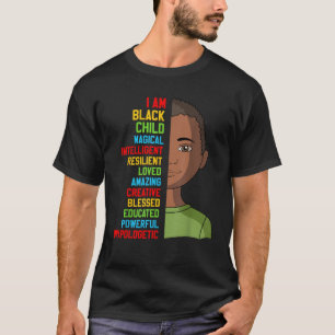 African I Am Black Child History American Kids Boy T-Shirt