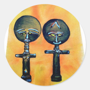 African icon: Akuaba (Ghana) Classic Round Sticker