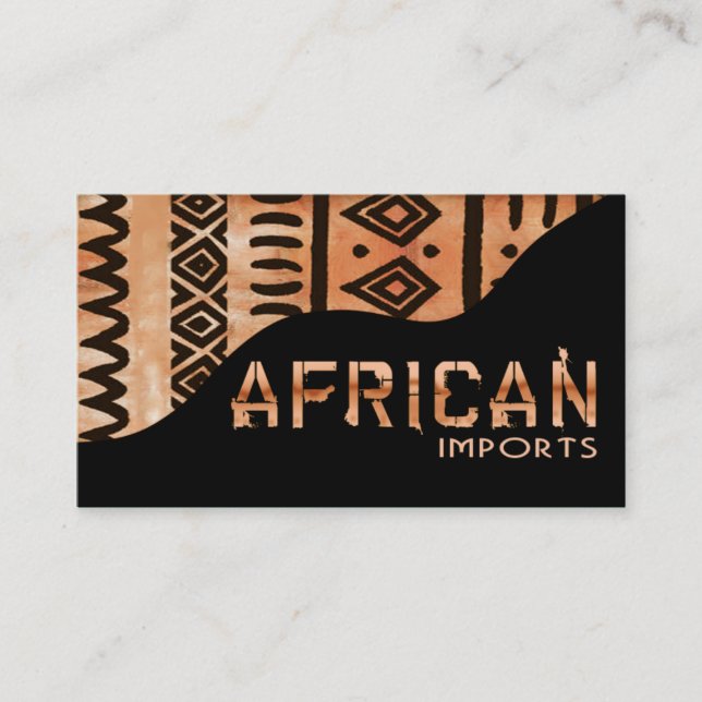 African Imports II - Afrocentric Kenyan mud cloth Business Card (Front)