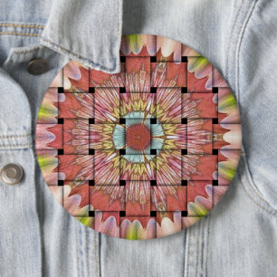 African-Inspired Art Print– Geometric Woven Design 6 Cm Round Badge