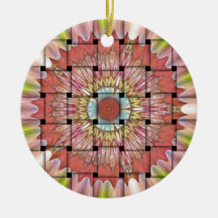 African-Inspired Art Print– Geometric Woven Design Ceramic Tree Decoration