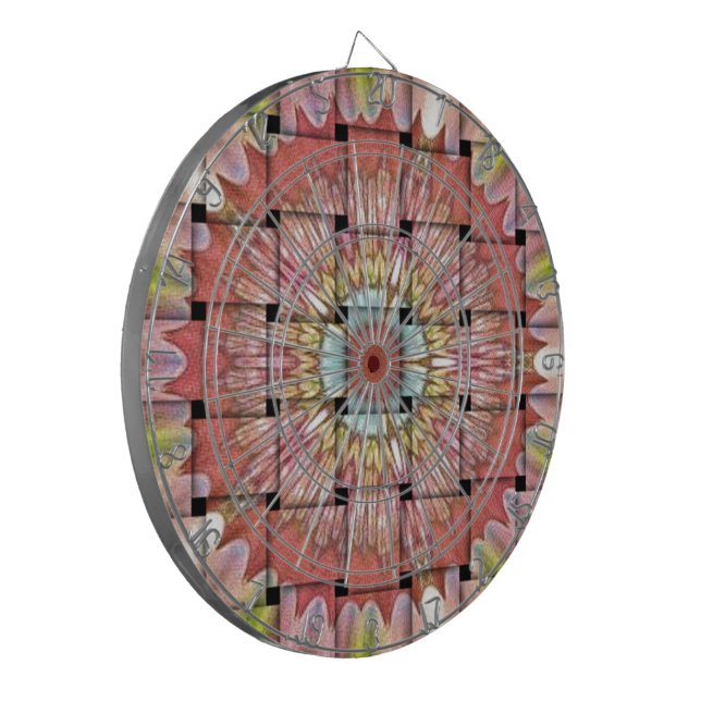 African-Inspired Art Print– Geometric Woven Design Dartboard (Front Left)