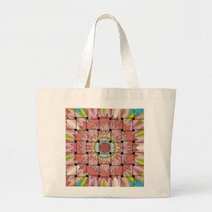 African-Inspired Art Print– Geometric Woven Design Large Tote Bag