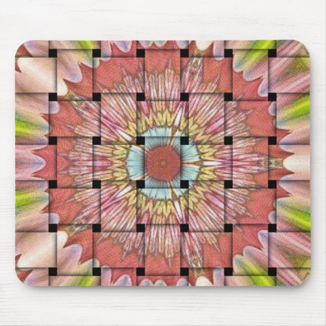 African-Inspired Art Print– Geometric Woven Design Mouse Mat (Front)