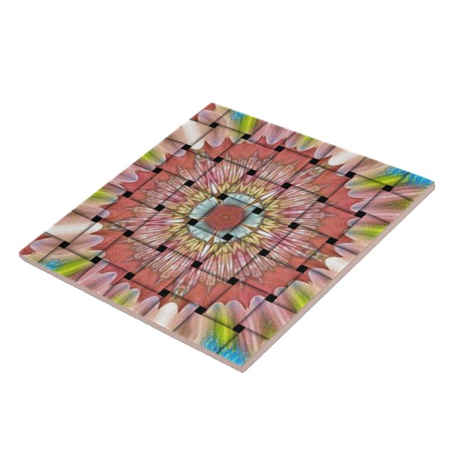 African-Inspired Art Print– Geometric Woven Design Tile (Side)