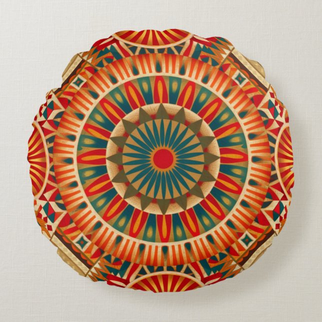 African-Inspired Geometric Throw Pillow Cover (Front)