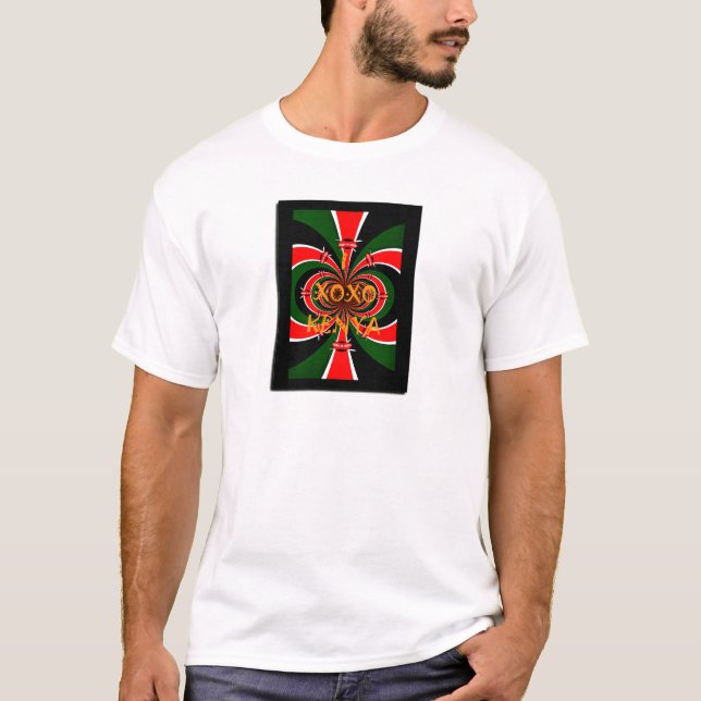 African-Inspired Kenya Flag Abstract Art T-Shirt (Front)