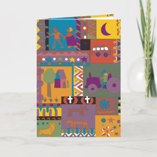 African Inspired Tribal Art Card