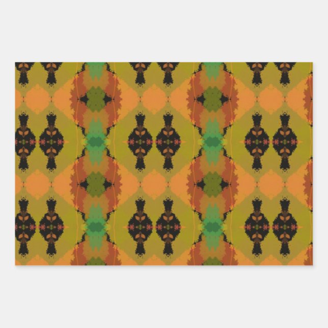 African-inspired Wrapping Paper Flat Sheet Set  (Front)