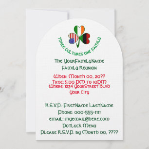 African Irish American Shamrock Family Reunion Invitation
