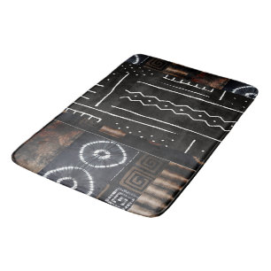 African Jungle Tribal Digital Pattern Print Bath M Bath Mat