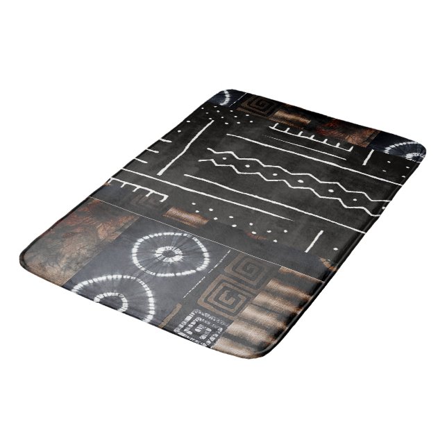 African Jungle Tribal Digital Pattern Print Bath M Bath Mat (Angled)