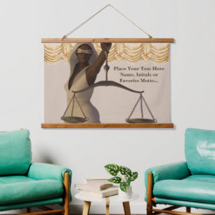 African Justice Goddess Sign Personalised Tapestry
