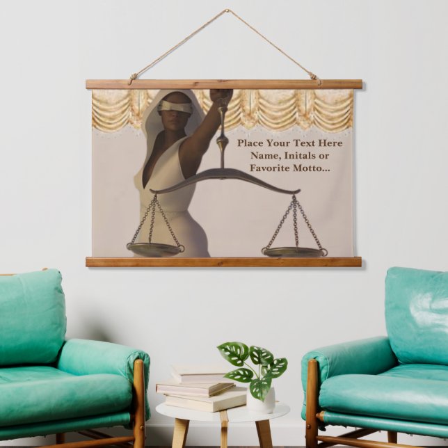 African Justice Goddess Sign Personalised Tapestry (Living Room)