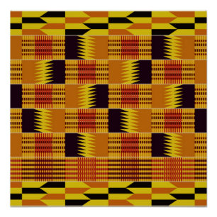 African Kente Ceremonial Pattern Poster
