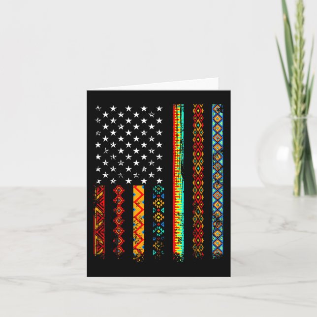 African Kente Cloth American Flag African Black Hi Card (Front)