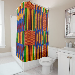 African Kente Cloth Shower Curtain