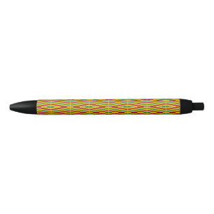 African Kente Design Black Ink Pen