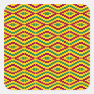 African Kente, Happy Kwanzaa Square Sticker
