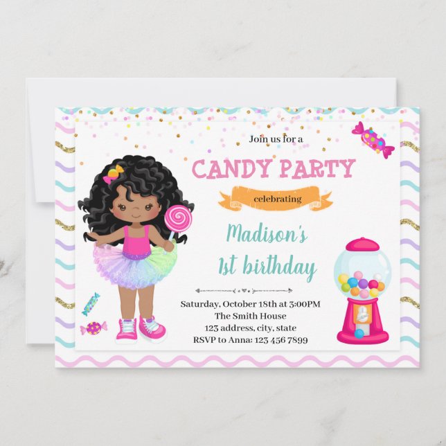 African kid candyland invitation (Front)