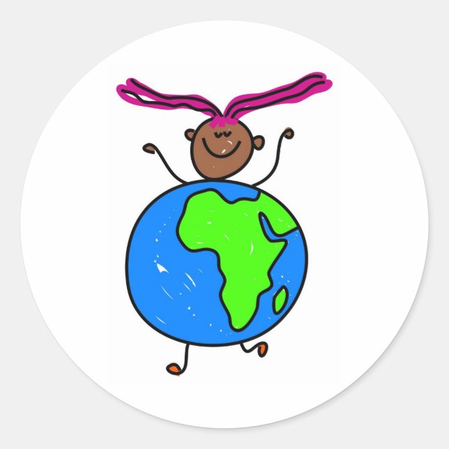 African Kid Classic Round Sticker (Front)