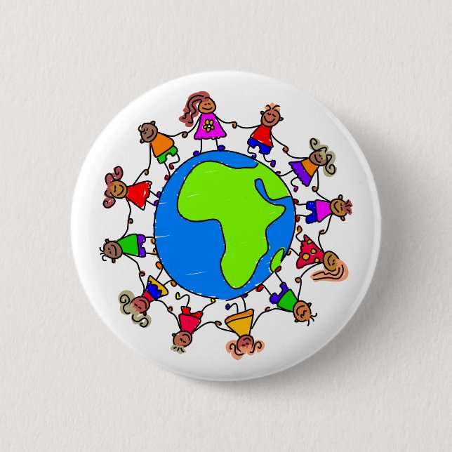 African Kids 6 Cm Round Badge (Front)