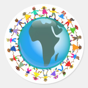 African Kids Classic Round Sticker