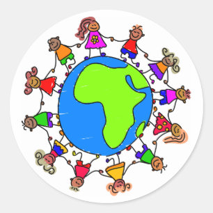 African Kids Classic Round Sticker