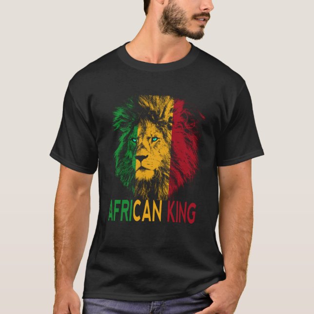 African King Africa Flag Lion Black Men Women T-Shirt (Front)