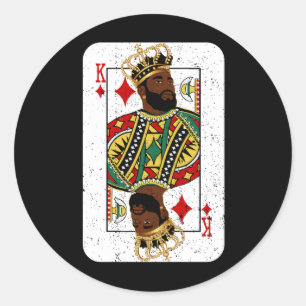 African King Card Black Pride BLM Couple Match Hal Classic Round Sticker