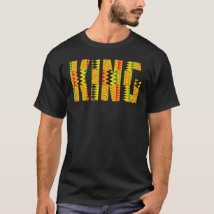 African King For Men Boys Cool Kente Cloth T-Shirt