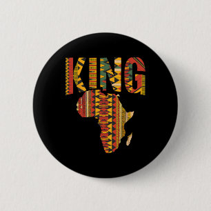 African King Map Kente Design Black Pride Melanin 6 Cm Round Badge