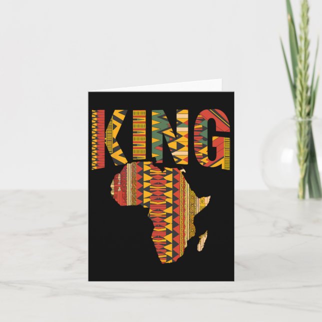 African King Map Kente Design Black Pride Melanin  Card (Front)