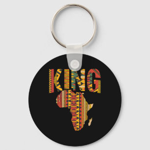 African King Map Kente Design Black Pride Melanin Key Ring