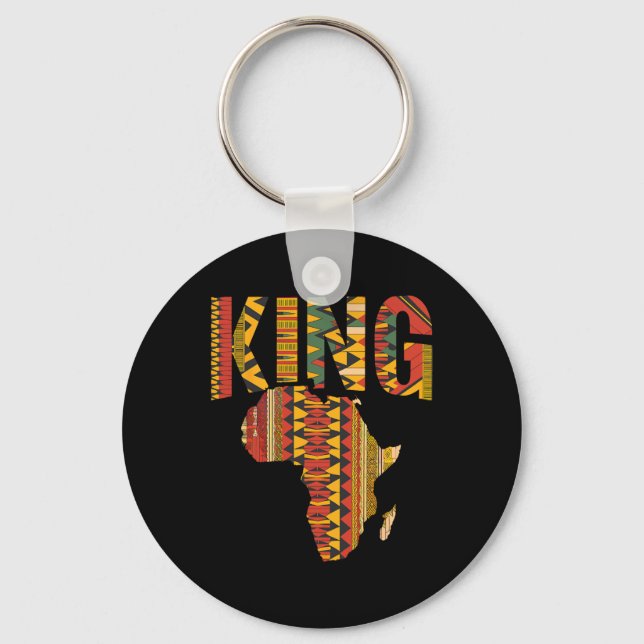 African King Map Kente Design Black Pride Melanin  Key Ring (Front)