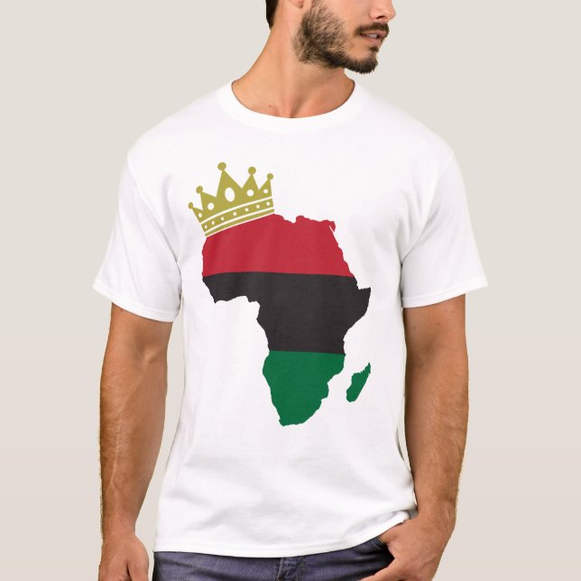 African King Queen African Flag T-Shirt (Front)