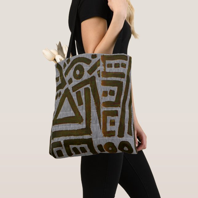African Kuba Cloth  Tote Bag (Close Up)