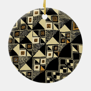 African Kuba Inspired Designs Ceramic Tree Decoration