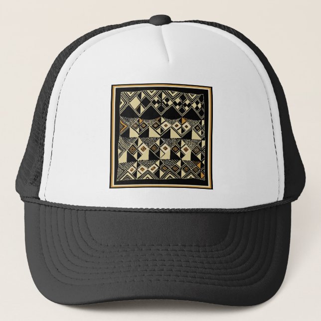 African Kuba Inspired Designs Trucker Hat (Front)