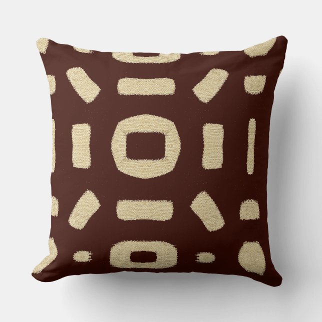 African Kuba Mud cloth Cushion (Front)